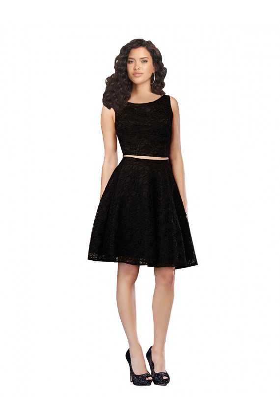 Knee Length Black Sleeveless A-Line Bridesmaid Dress Leeds