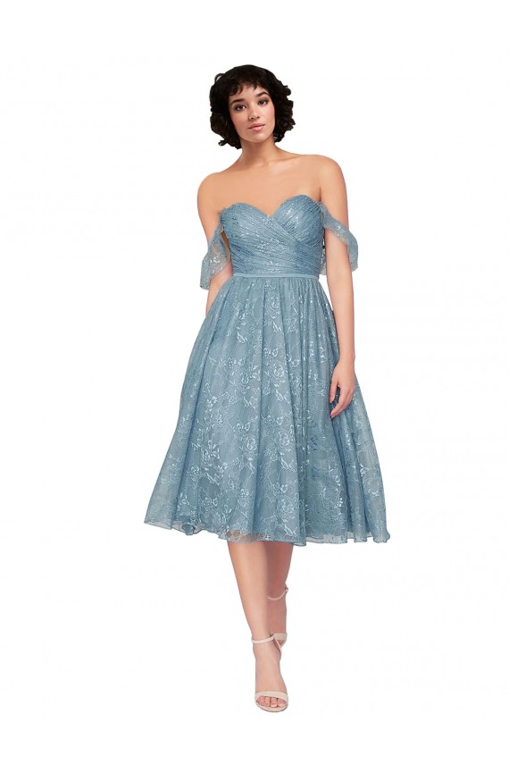 Knee Length Sleeveless A-Line Keyhole Back Bridesmaid Dress Leeds