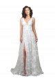 Chapel Train Off White Sleeveless A-Line Low Back Wedding Dress Leeds