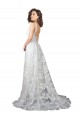 Chapel Train Off White Sleeveless A-Line Low Back Wedding Dress Leeds