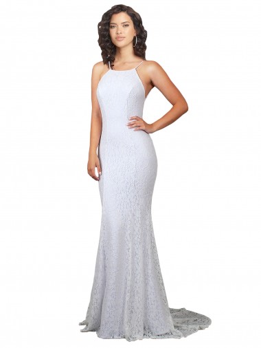 Sweep Train White Sleeveless Mermaid Open Back Wedding Dress Leeds