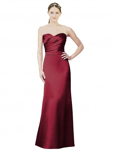 Long Burgundy Sleeveless Mermaid Bridesmaid Dress / Evening Dress Leeds