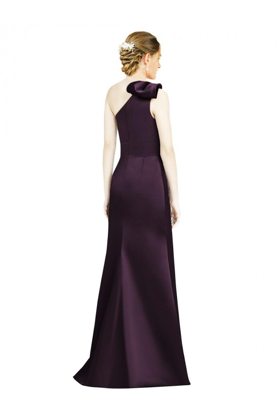 Long Grape Sleeveless Mermaid Satin Bridesmaid Dress Leeds