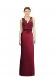 Long Burgundy Sleeveless A-Line Satin & Lace Bridesmaid Dress Leeds