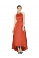 Spice Red Sleeveless A-Line High Low Bridesmaid Dress Leeds
