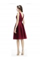Knee Length Burgundy Sleeveless A-Line Bridesmaid Gown Leeds