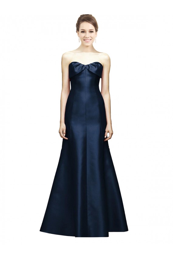 Long Dark Navy Sleeveless Mermaid Bridesmaid Dress Leeds