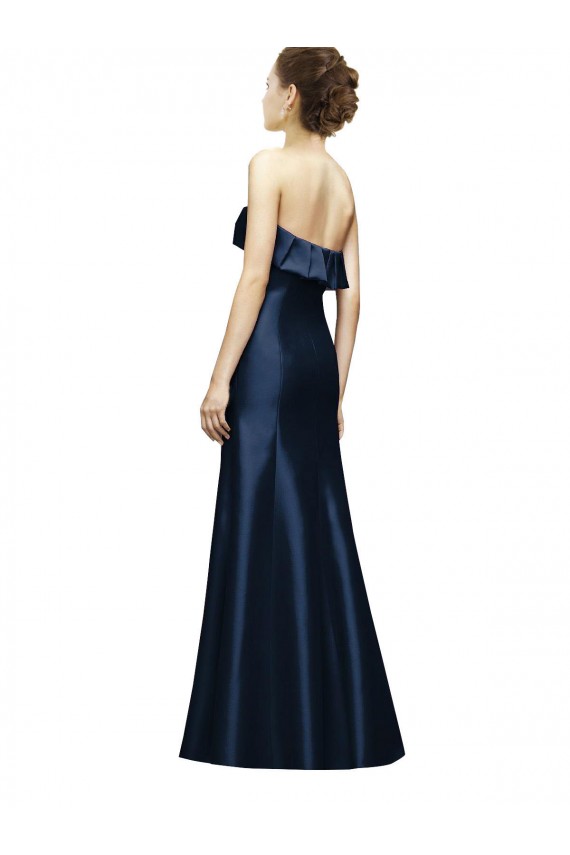 Long Dark Navy Sleeveless Mermaid Bridesmaid Dress Leeds