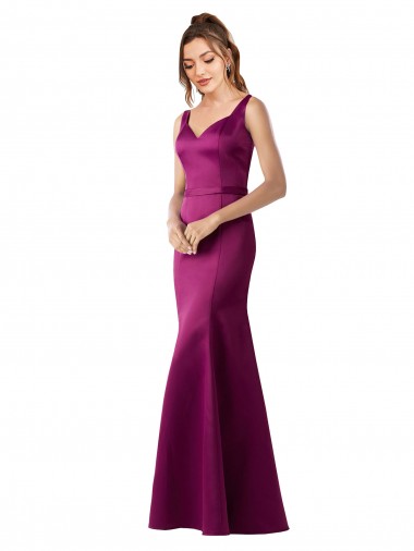 Long Merlot Sleeveless Sheath Open Back Black Tie Evening Gown / Prom Dress / Bridesmaid Dress Leeds