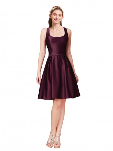 Knee Length Sleeveless A-Line V-Back Prom Dress / Bridesmaid Dress Leeds