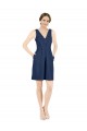 Knee Length Dark Navy Sleeveless A-Line Open Back Evening Gown / Bridesmaid Dress Leeds