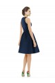 Cocktail Length Dark Navy Sleeveless A-Line Bridesmaid Dress Leeds
