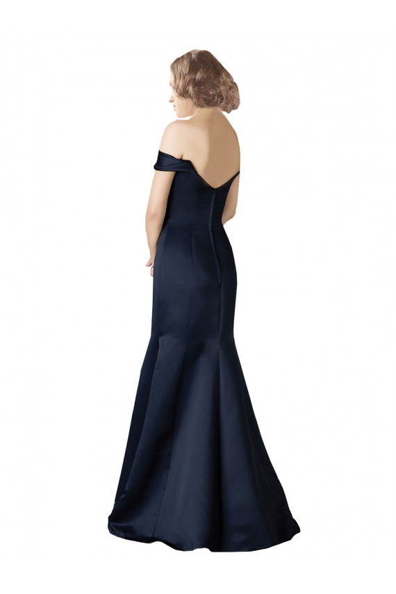 Long Dark Navy Cap Sleeves Mermaid Prom Dress / Bridesmaid Dress Leeds