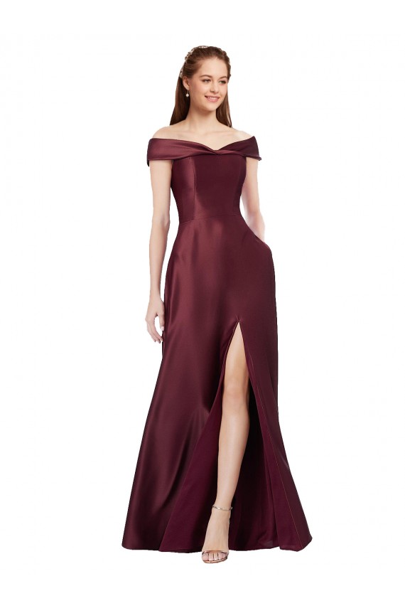 Long Burgundy Gold Cap Sleeves A-Line Black Tie Evening Gown / Prom Dress / Bridesmaid Dress Leeds