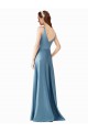 Long Sleeveless A-Line Satin Black Tie Prom Dress / Bridesmaid Dress Leeds