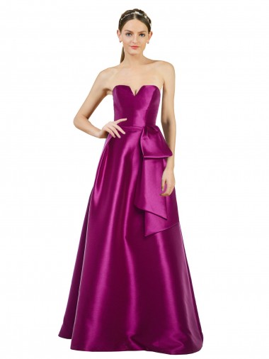Long Merlot Sleeveless A-Line Prom Dress / Bridesmaid Dress Leeds
