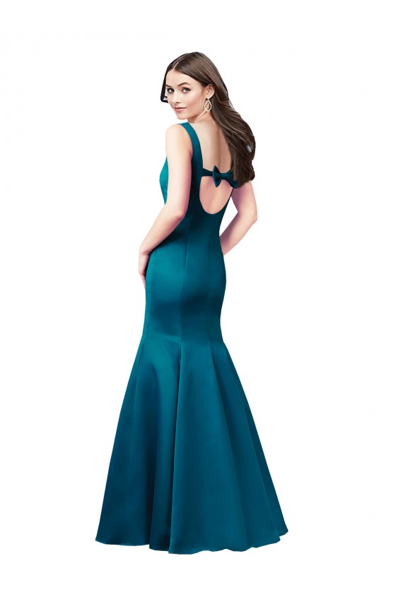 Long Peacock Blue Sleeveless Mermaid Prom Dress / Bridesmaid Dress Leeds