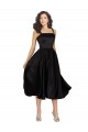 Knee Length Black Sleeveless A-Line Prom Dress / Bridesmaid Dress Leeds