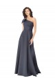 Long Slate Grey Sleeveless A-Line Satin Formal Evening Gown / Prom Dress / Bridesmaid Dress Leeds