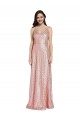 Long Rose Gold Sleeveless Sheath Low Back Formal Evening Gown / Prom Dress / Bridesmaid Dress Leeds