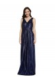 Long Dark Navy Sleeveless Sheath V-Back Formal Evening Gown / Prom Dress / Bridesmaid Dress Leeds