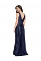 Long Dark Navy Sleeveless Sheath V-Back Formal Evening Gown / Prom Dress / Bridesmaid Dress Leeds