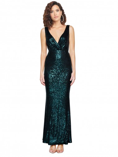 Long Dark Green Sleeveless Mermaid Bridesmaid Dress / Evening Dress Leeds