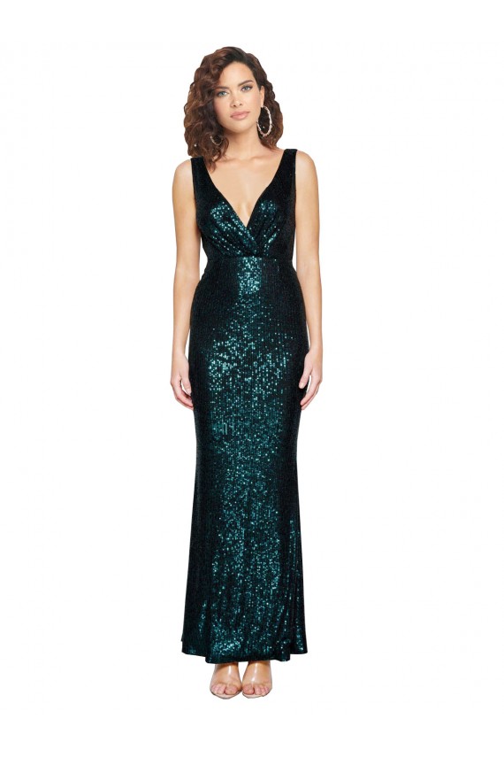 Long Dark Green Sleeveless Mermaid Bridesmaid Dress / Evening Dress Leeds