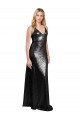 Long Black Sleeveless A-Line V-Back Sequin Formal Evening Gown / Prom Dress / Bridesmaid Dress Leeds