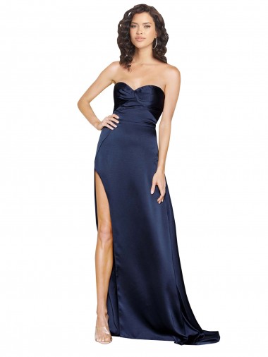 Long Sapphire Sleeveless A-Line Low Back Formal Evening Gown / Prom Dress / Bridesmaid Dress Leeds