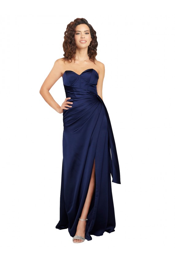 Long Sapphire Sleeveless A-Line Formal Evening Gown / Prom Dress / Bridesmaid Dress Leeds
