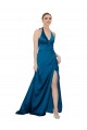 Long Peacock Blue Sleeveless A-Line Open Back Formal Evening Gown / Prom Dress / Bridesmaid Dress Leeds