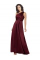 Long Burgundy Sleeveless A-Line Silk like Satin Formal Evening Gown / Prom Dress / Bridesmaid Dress Leeds