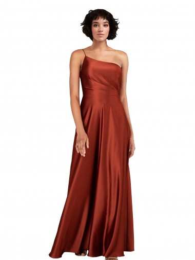 Long Burnt Orange Sleeveless A-Line Black Tie Evening Gown / Prom Dress / Bridesmaid Dress Leeds