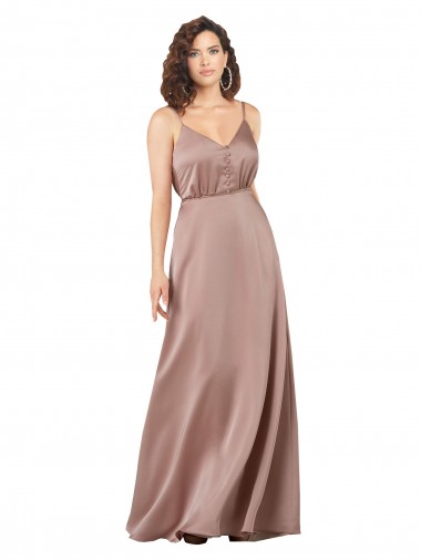 Long Dusty Pink Sleeveless A-Line Formal Evening Gown / Bridesmaid Dress Leeds