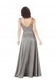 Long Pearl Grey Sleeveless A-Line Formal Evening Gown / Prom Dress / Bridesmaid Dress Leeds