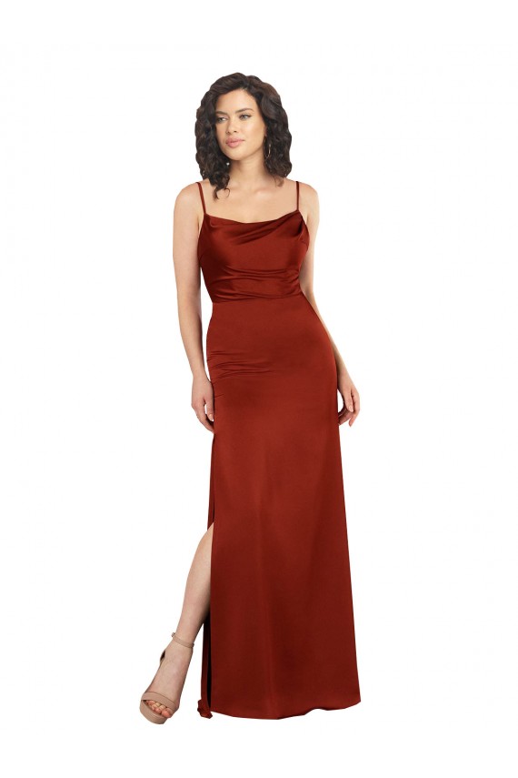 Long Red Sleeveless A-Line Low Back Formal Evening Gown / Prom Dress / Bridesmaid Dress Leeds