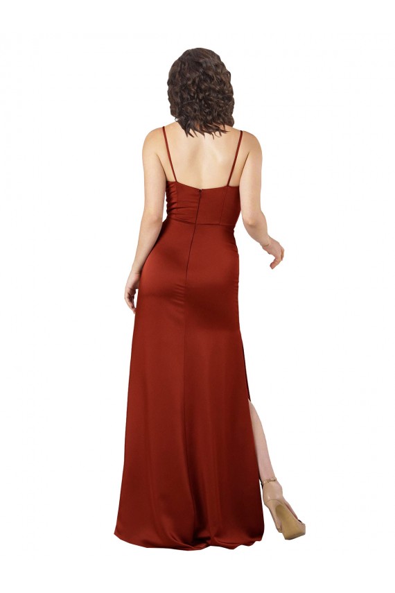 Long Red Sleeveless A-Line Low Back Formal Evening Gown / Prom Dress / Bridesmaid Dress Leeds