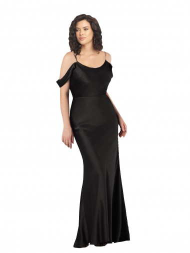 Long Black Sleeveless A-Line Low Back Formal Evening Gown / Prom Dress / Bridesmaid Dress Leeds