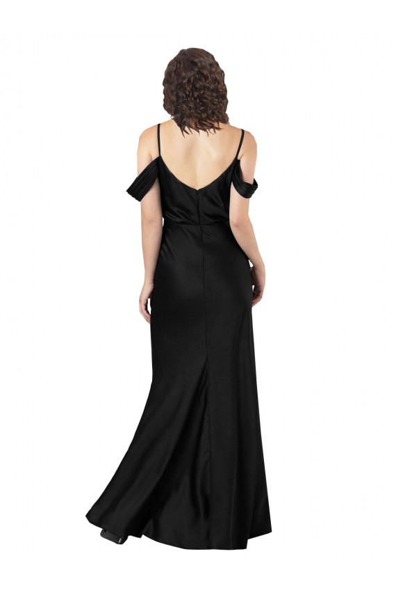 Long Black Sleeveless A-Line Low Back Formal Evening Gown / Prom Dress / Bridesmaid Dress Leeds