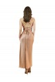 Midi Length Rose Gold Sleeveless Sheath Open Back Formal Evening Gown / Prom Dress / Bridesmaid Dress Leeds