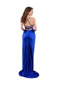 Long Royal Blue Sleeveless Sheath Open Back Silk like Satin Formal Evening Gown / Prom Dress / Bridesmaid Dress Leeds
