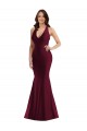 Long Burgundy Sleeveless Mermaid Open Back Formal Plus Size Evening Gown / Prom Dress / Bridesmaid Dress Leeds