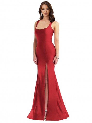 Long Red Sleeveless Mermaid Formal Plus Size Evening Gown / Prom Dress / Bridesmaid Dress Leeds