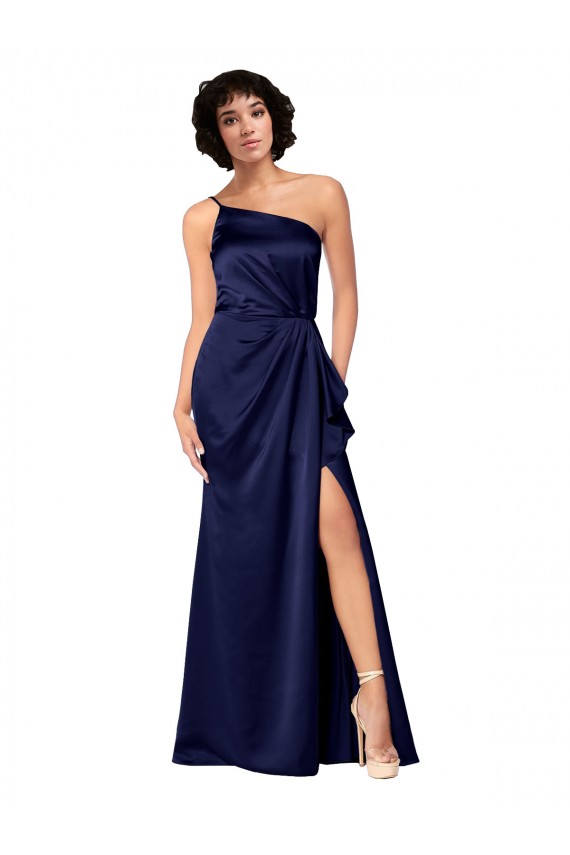 Long Sapphire Sleeveless A-Line Black Tie Evening Gown / Prom Dress / Bridesmaid Dress Leeds