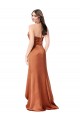 Long Orange Sleeveless A-Line Low Back High Low Evening Gown / Prom Dress / Bridesmaid Dress Leeds