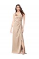 Long Champagne Pink Sleeveless A-Line Low Back Formal Evening Gown / Prom Dress / Bridesmaid Dress Leeds