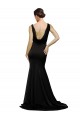 Sweep Train Black Sleeveless A-Line Low Back Formal Evening Gown / Prom Dress / Bridesmaid Dress Leeds