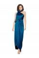 Long Peacock Blue Sleeveless Sheath Side Slit Formal Evening Gown / Prom Dress / Bridesmaid Dress Leeds