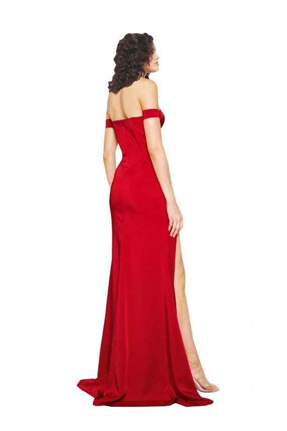 Long Red Sleeveless A-Line Silk like Satin Formal Evening Gown / Prom Dress / Bridesmaid Dress Leeds